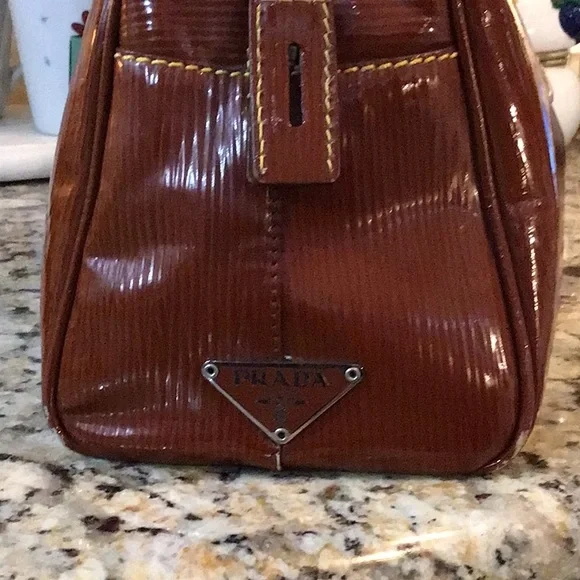 COA❣️❣️Vintage Prada Stampata Grana Pagelia Old Bowler Bag with COA - Picture 3 of 14